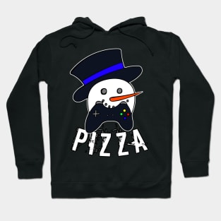 Snowman Face Gamer Pizza Hoodie